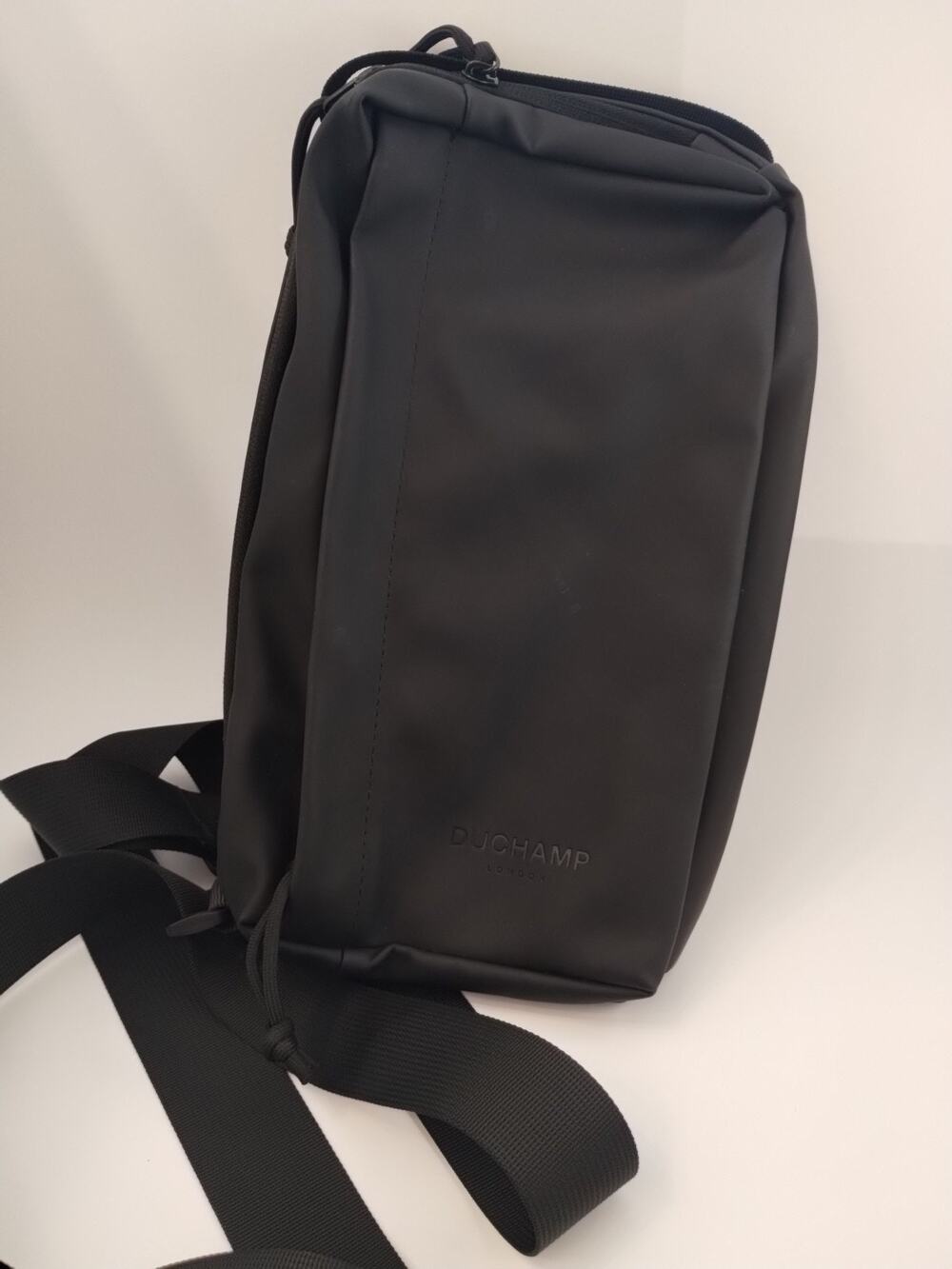 Duchamp London Black Sling Chest Back Bag Backpack Pouch single strap adjustable